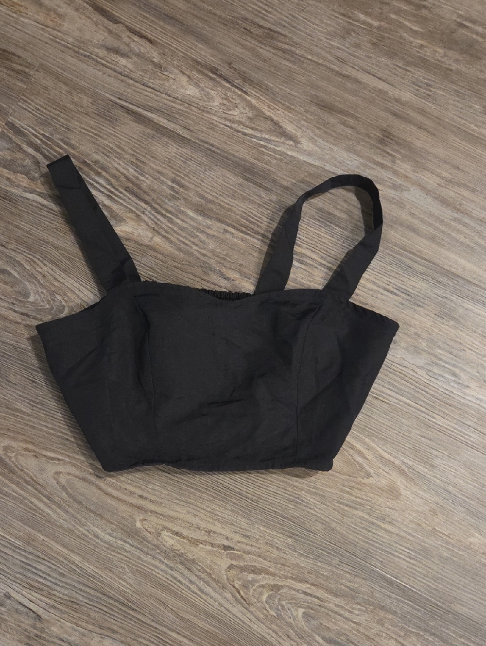 INC International Concepts Black Square-Neck Crop Camisole